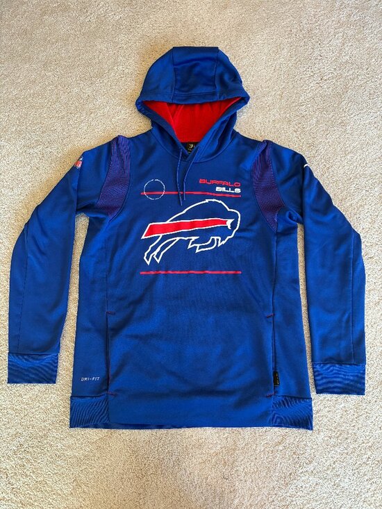 NEW Buffalo Bills NFL Nike Blue with Logo Hoodie Sweatshirt Top Long-Sleeves - Picture 1 of 15